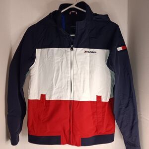 Tommy Hilfiger Boys Colorblock Regatta Windbreaker Roll Away Hood L (12-14)